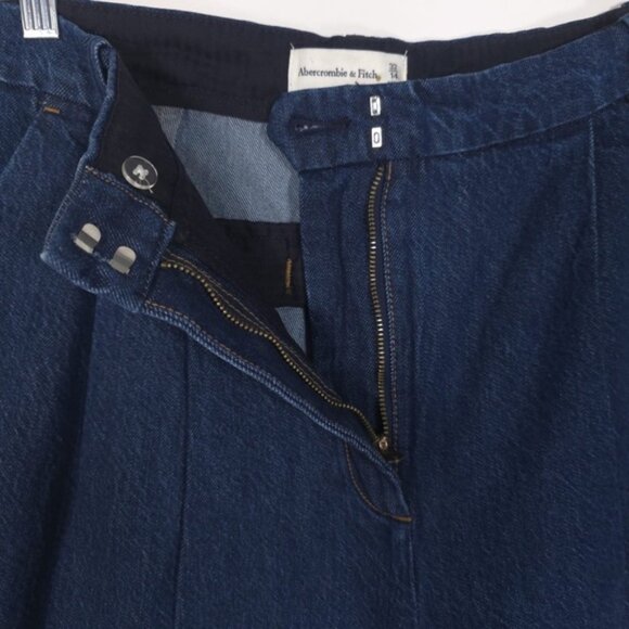 NWOT Abercrombie & Fitch Women’s Wide Leg Jeans Pleats Cotton Blend Size 32/14 L - Picture 8 of 12